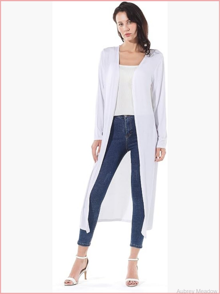 Women's Lightweight Open Front Long Duster Cardigan Sweater